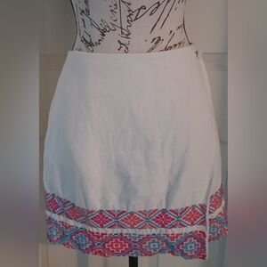 Tory Burch Skirt with Pink, Blue, Orange Embroidery Size 6